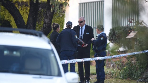 Detectives remained at the Lalor Park house on Monday morning.