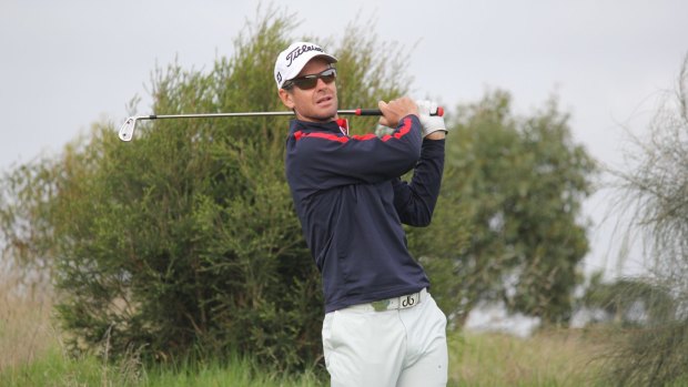 Great round: Scott Strange on his way to a 63 at the Victorian Open. 