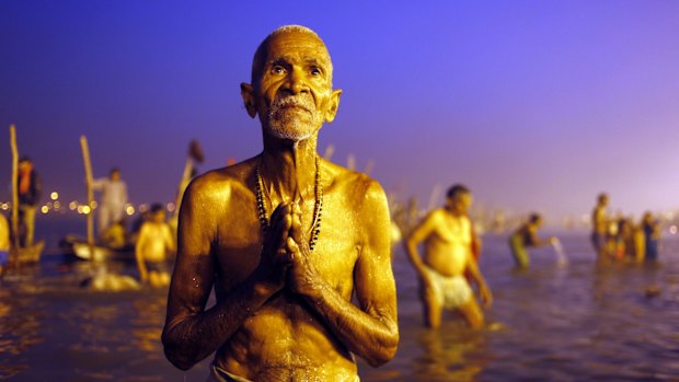 A Hindu devotee at the Kumbh Mela in Allahabad, India.