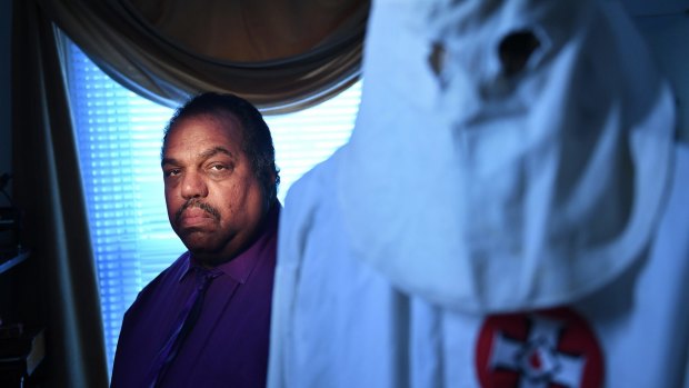 Daryl Davis has sought out KKK members to talk to about race. He uses the robe and hood for talks he gives.