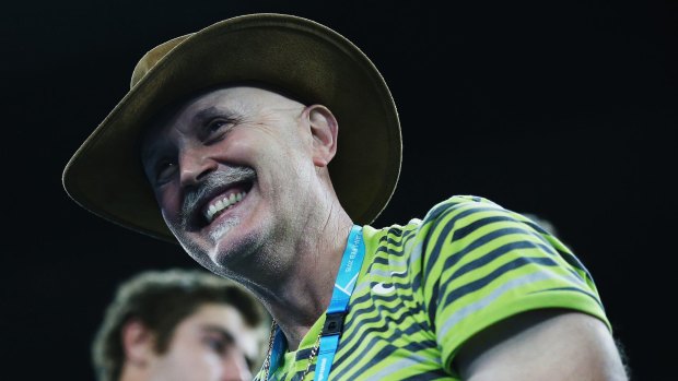 Nick Kyrgios' father, George, in the crowd at the Australian Open.