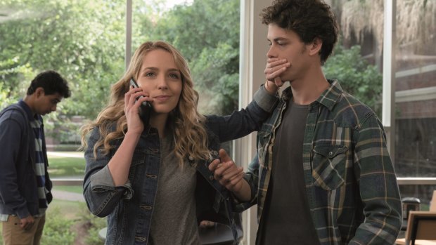 Jessica Rothe with Israel Broussard, who plays Carter Davis.