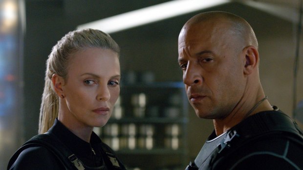 Charlize Theron and Vin Diesel practice their thousand-yard stares in <I>The Fate of the Furious</I>.