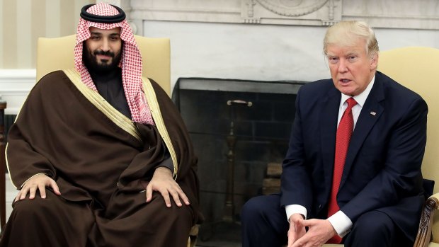 US President Donald Trump with Prince Mohammed bin Salman, now installed as Saudi Arabia's crown prince, in March.