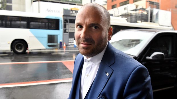 George Calombaris arrives at Downing Centre Local Court in Sydney on Friday.