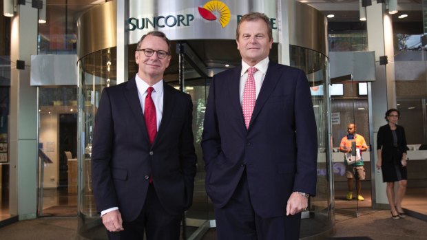 Michael Cameron (left) will take over from Patrick Snowball in October as Suncorp chief executive.