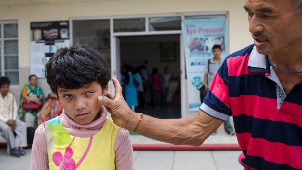 Amisha Subba, 11, has had a cataract since birth.