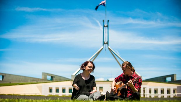 Local duo Ruth O'Brien and Damian Ashcroft will play five songs at the revamped Australia Day Eve celebration on the lawns of Parliament House.