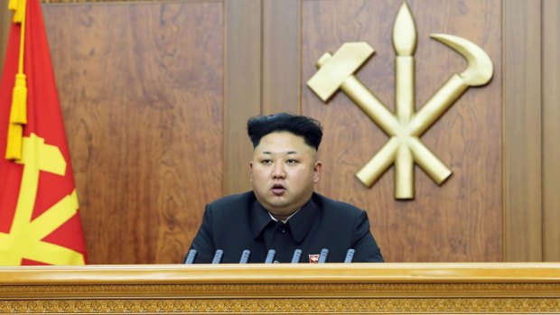 North Korean leader Kim Jong-un delivers his New Year's address in Pyongyang.