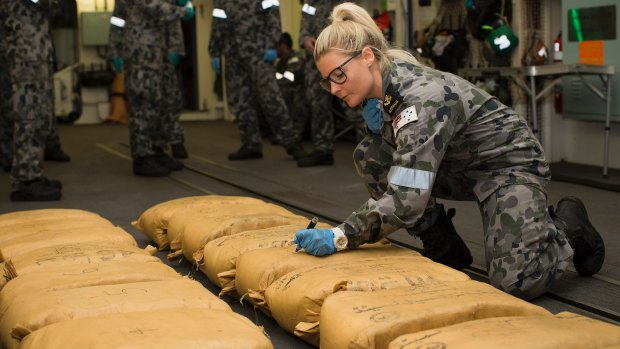 The drug seizures from three separate vessels amounted to an estimated value of $415 million.