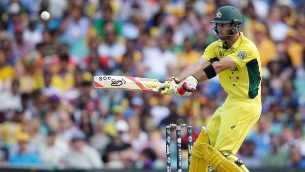 Imperious: Maxwell plays a reverse shot against a helpless Sri Lankan attack.