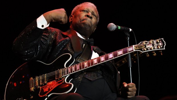 Blues legend B. B. King performs on stage at the Wembley Arena Pavilion in north London in 2006. 