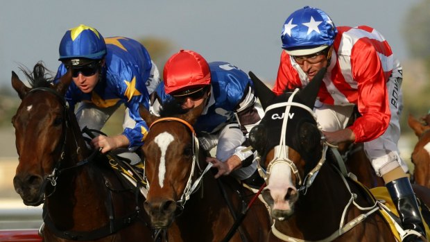 In form: Beyond Thankful (right) takes out the Melbourne Cup.