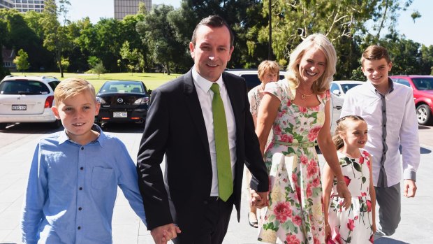 Premier Mark McGowan and family.