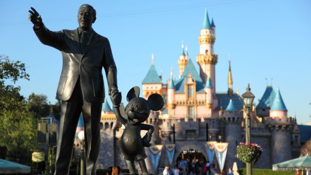 This statute of Walt Disney and Mickey Mouse statue outside Disneyland. The theme park's founder died in 1966.