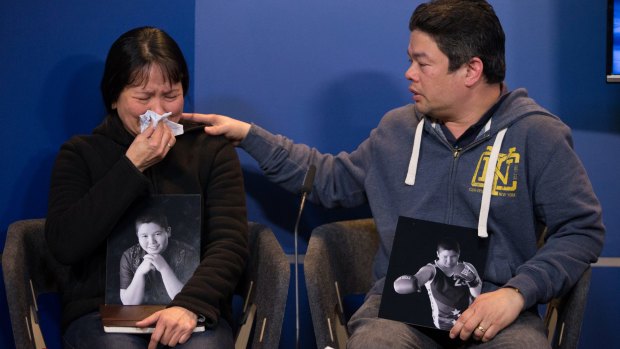 Epifano (right) and Nelia San Jose plead for their 17-year-old son Liam to come home.