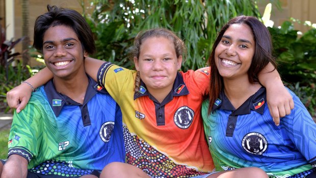 Lionel Lacey, Naomi Swan and Timmitha Monaghan-Gibson helped write a song to combat indigenous domestic violence.