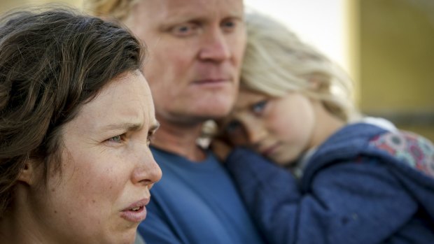 Fire affected family Marin Fitzsimons with his  wife Ynte Kylstra and their daughter Stella.