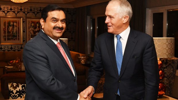 Prime Minister Malcolm Turnbull met India's Adani Group founder and chairman Gautam Adani in Delhi on Monday.