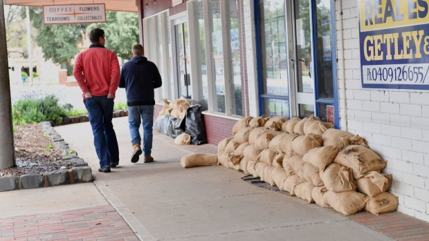 Sandbags in Charlton.  