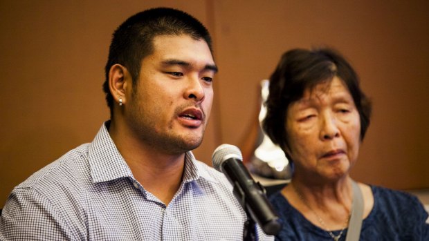 Michael Chan, pictured here with his mother Helen, is attempting to fly to Cilacap, the port town near Nusakambangan, ahead of his brother's execution. 