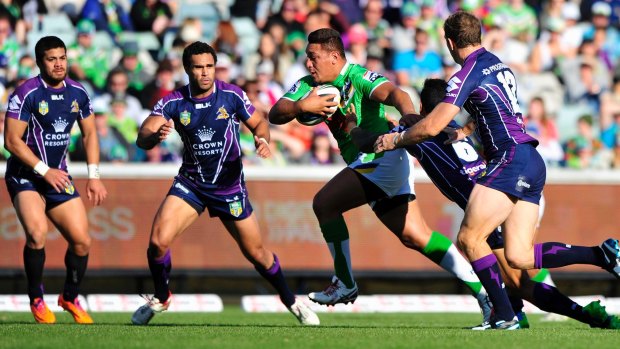 Raiders second-rower Josh Papalii will "run hard" at the Storm.
