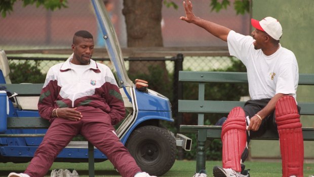 Back in the day: Curtly Ambrose and Phil Simmons at the SCG in 1997.