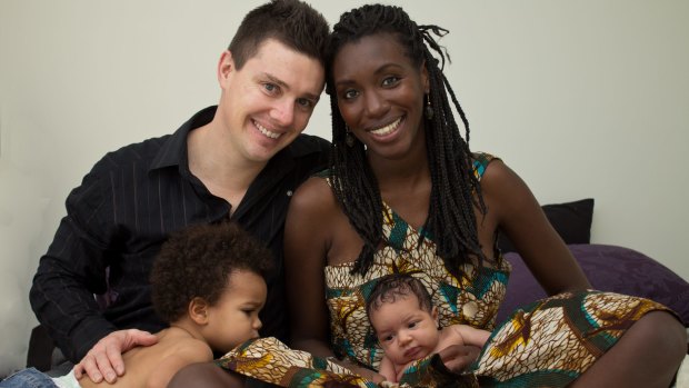 Matthew Green and Naomi Kissiedu-Green with their children Ebony and Kobi.