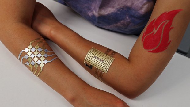 DuoSkin's metallic tattoos allow people to create three types of user interfaces on their skin.