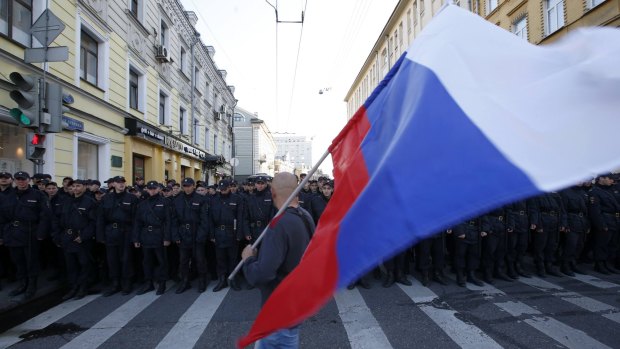 Sonar, a Russian volunteer organisation that monitors public demonstrations, counted 26,100 marchers.