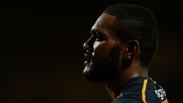 Henry Speight shows his disappointment after the Brumbies' loss.