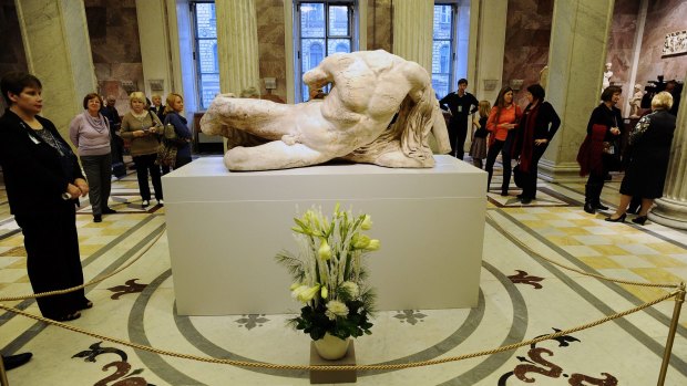 Stone of contention: The sculpture of the Greek river god Ilissos, part of the Elgin Marbles, at Russia's Hermitage.