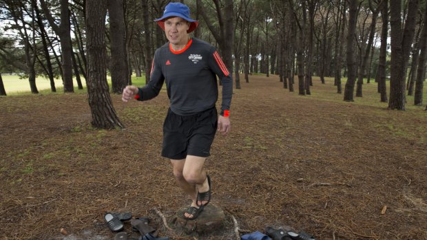 Philip Balnave will be running in the City2Surf this year wearing slippers instead of shoes.