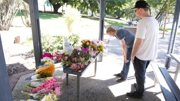 Mourners drop off Flowers at the site where Sophie Collombet was found.