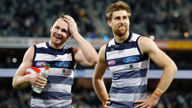 Tom Lonergan (right) should be back in the Cats' side this Friday night.