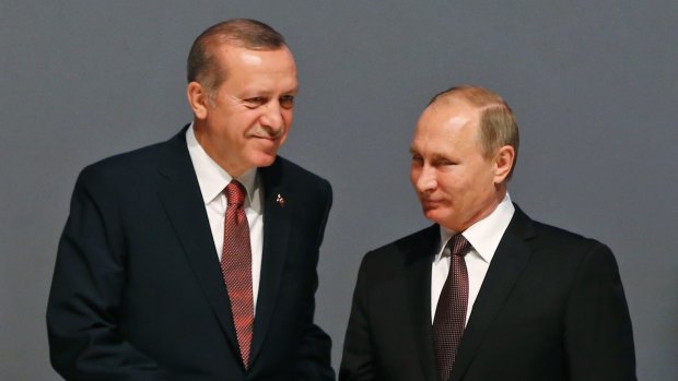 Turkey's President Recep Tayyip Erdogan, left, and Russian President Vladimir Putin.