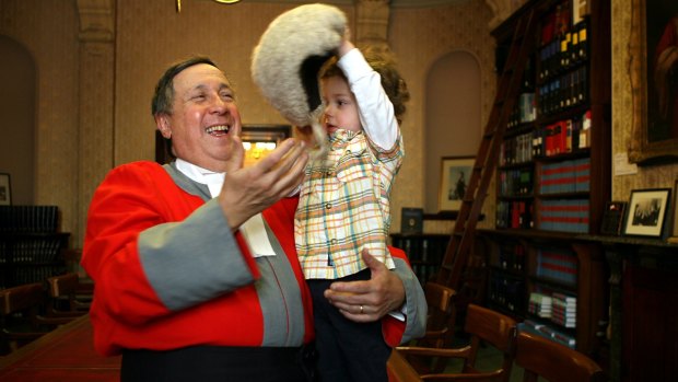 Supreme Court Justice Paul Coghlan with grandson Joseph.