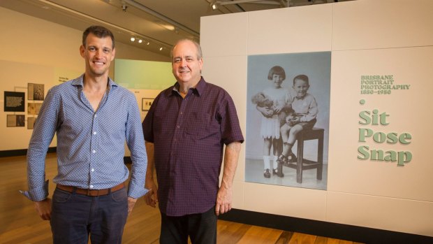 Museum of Brisbane curator Phil Manning with local collector Marcel Safier, who supplied all of the 340 photographs for the exhibition.
