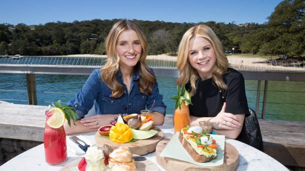 Lots of exercise and a novel in progress: Emma Freedman (right) with Kate Waterhouse  at The Boathouse in Balmoral. 