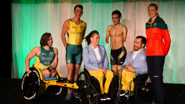 Ready for Rio: Members of the Australian Paralympic team at the uniform launch on Tuesday.