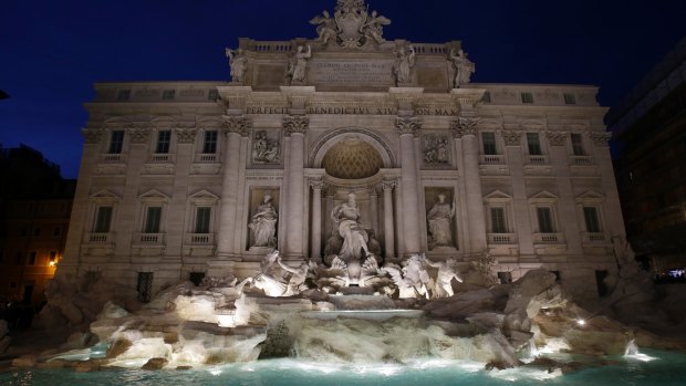 The Trevi Fountain in Rome. 