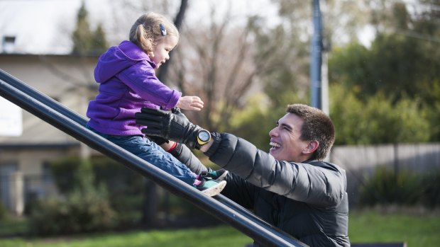 Kim Elliott has taken 12 months off work to spend time with his daughter Zoe, 2.
