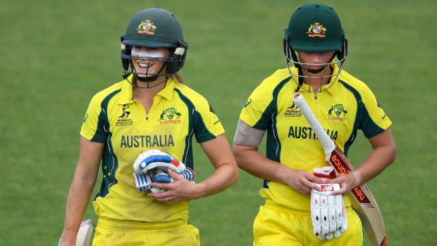 Formidable: Australian batters Ellyse Perry and Meg Lanning.