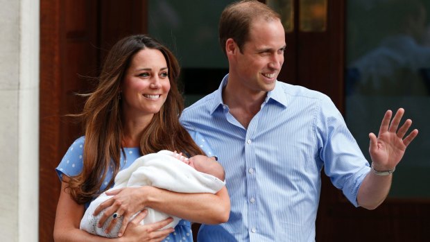 Two years ago: Catherine, Duchess of Cambridge, with Prince William and a newborn Prince George, was hospitalised for severe morning sickness early in her pregnancy.