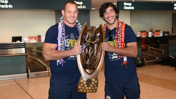 Chasing history: Matthew Scott and Johnathan Thurston are vying to help the Cowboys become the first side to win back-to-back premierships in almost 25 years.
