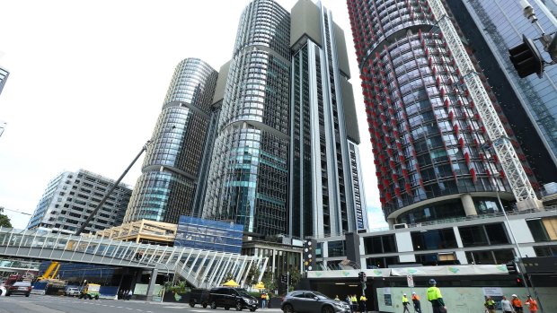 The drill simulated a plane crashing at Barangaroo in the city's west.
