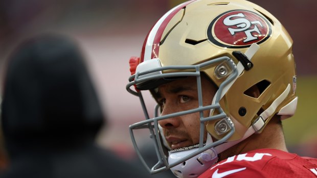 Staying put: Jarryd Hayne has survived the first cut of Chip Kelly's San Francisco 49ers.