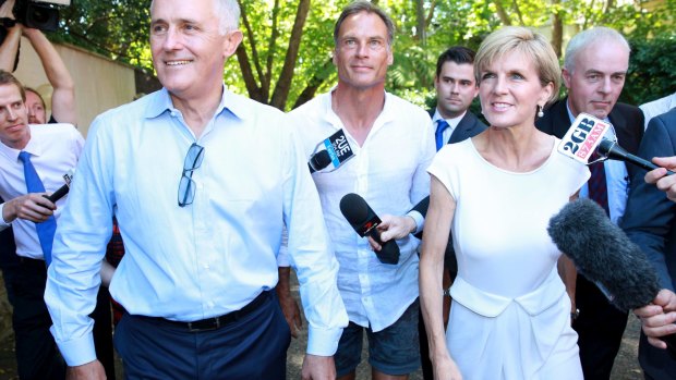 Ms Bishop and David Panton, pictured with Malcolm Turnbull earlier this year. 