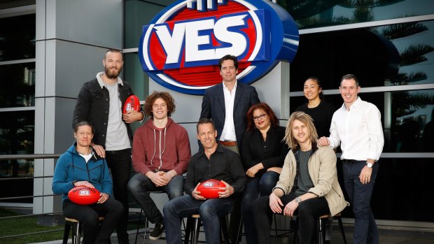 AFL figures supporting the "yes" campaign include players, coaches and administrators, including Meg Hutchins, Max Gawn, Ben Brown, Alastair Clarkson, Gillon McLachlan, Tanya Hosch, Dyson Heppell, Darcy Vescio and Hayden Kennedy. 