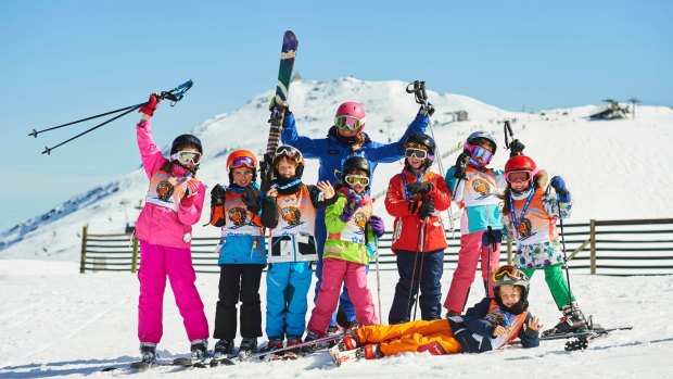 Kids enjoy a lesson from a Mount Buller instructor.